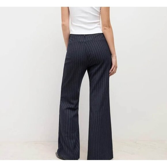 XL Flared Pants - Never Worn - Dark Navy Pinstripe - Picture 5 of 10
